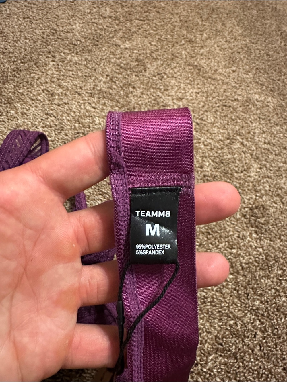 TEAMM8 Purple Ribbed Jockstrap M - Picture 3 of 3